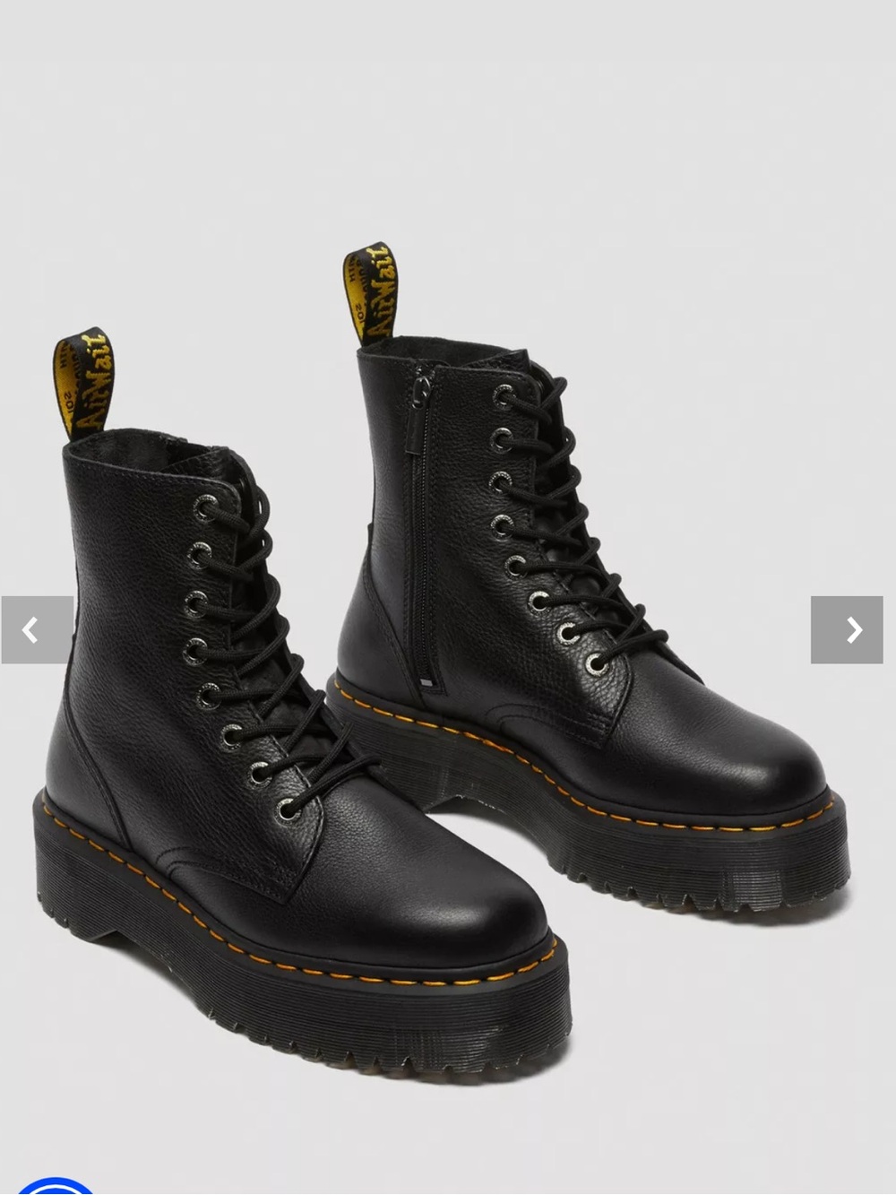 Dr. Martens Black Platform Jardon III Lace-Up BOOTS- size US 7/EU 38